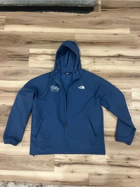 Valley Lacrosse North Face Men's Blue Hooded Softshell Jacket